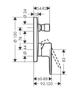 Смеситель Hansgrohe Vernis Blend 71466670 для душа